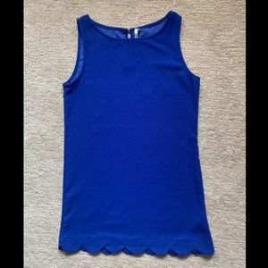 Bright blue scallop hem dress